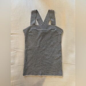 LOFT Navy and White Striped Tank Top